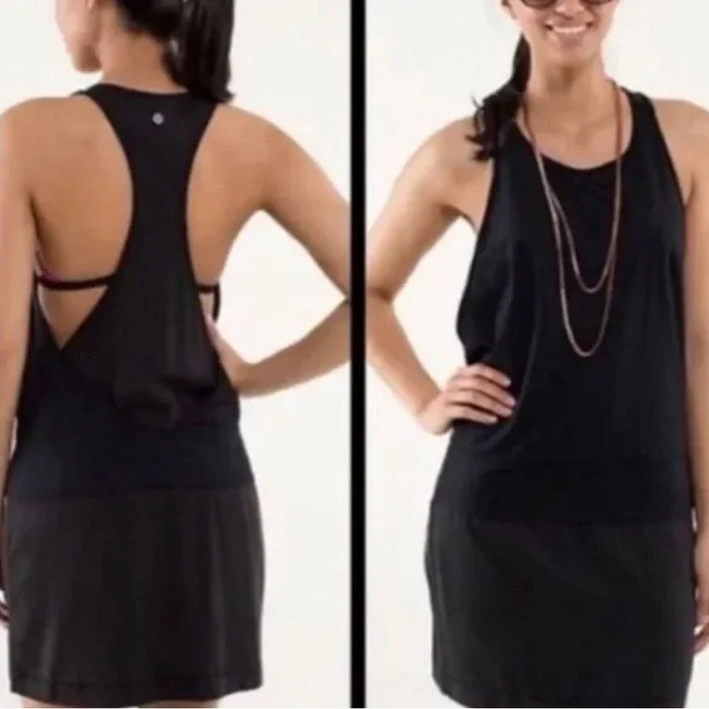 Lululemon‎ Blissed Out Tank Dress Black/Gray Size 8